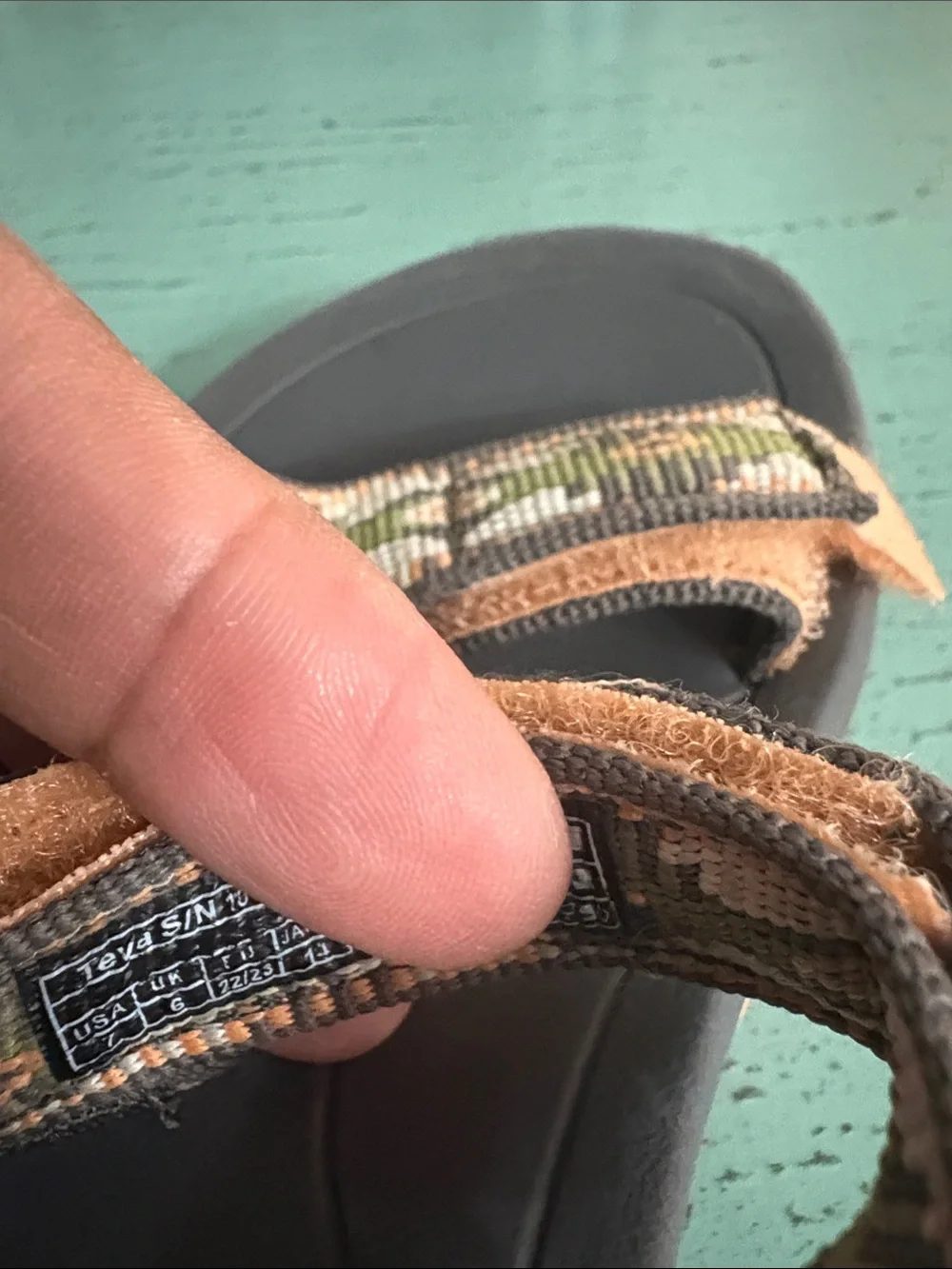 Teva Kids Outdoor Sandals in Peach and Green Camo